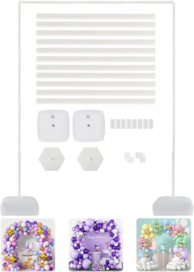  5.2 Feet Balloon Arch Stand with Base, Balloon Arch Kit for Floor, Balloon Tower with Water Bags for Wedding, Birthday and Party Decorations