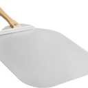 Chef Pomodoro Aluminum Metal Pizza Peel with Foldable Wood Handle for Easy Storage, Pizza Spatula, Gourmet Luxury Pizza Paddle for Baking Homemade Pizza Bread (18" x 20")