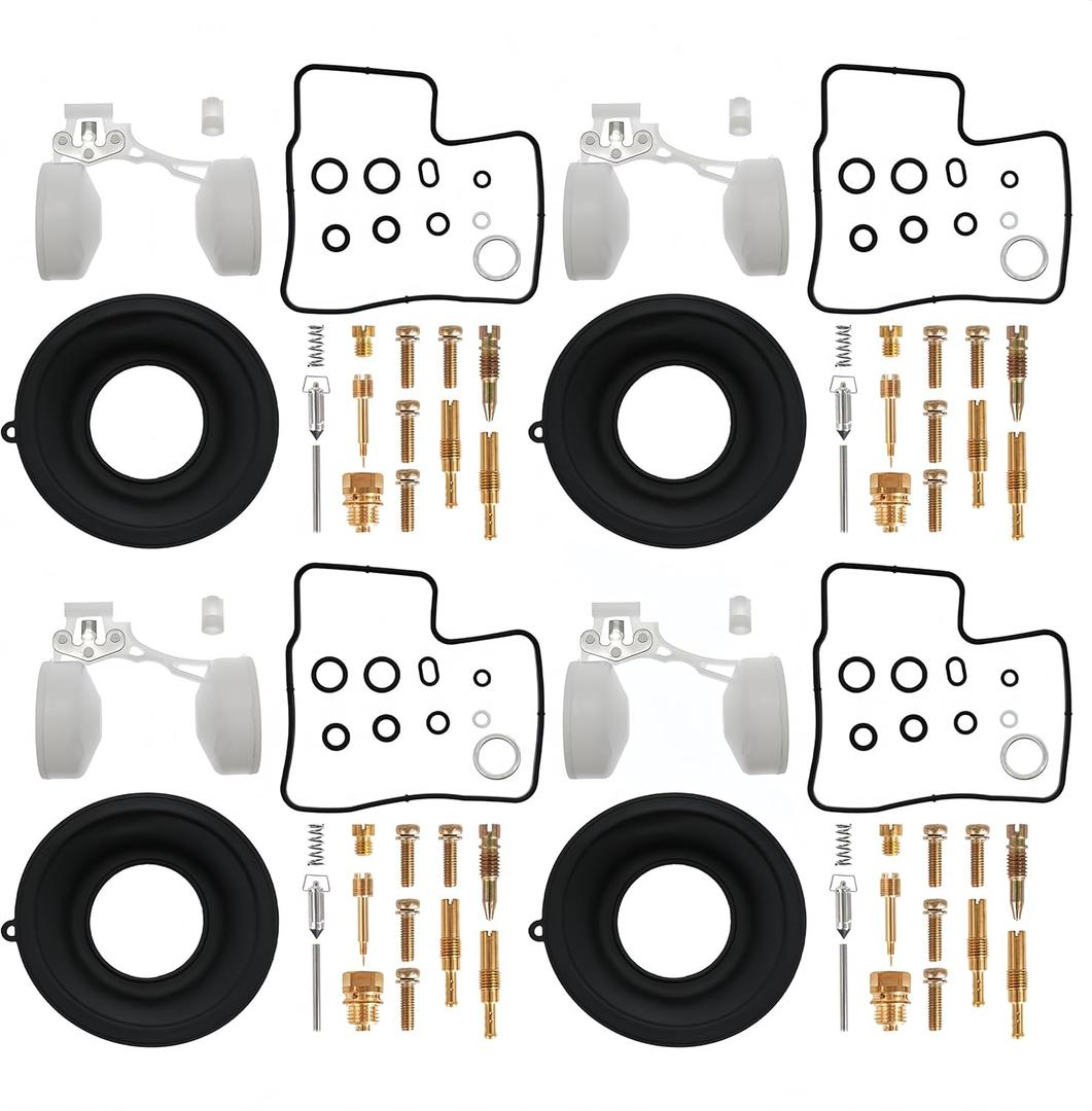 4-Pack Carburetor Carb Rebuild Repair Kits with Float Diaphragm Replacement for Honda VF700F VF700C 1984-1985 VF750F 1983 VF750C VF750S 1982-1983