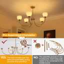 Shenmoyl 30.31" Brass Gold 5-Light Chandelier, 5-Arm White Tulip Glass Pendant Light Fixture, Height Adjustable Vintage Branch Chandelier for Dining Room Living Room Kitchen Island Farmhouse