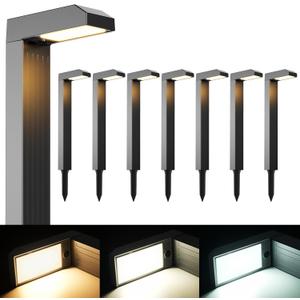 COXSENI Solar Pathway Lights Outdoor 8 Pack, 3 Color in 1 Bright Landscape Lighting with Cool/Warm/Daylight White Modes, Auto On/Off, IP65 Waterproof for Yard Garden Patio Walkway Sidewalk Lawn Decor