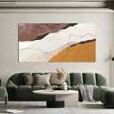 Large Modern Brown Wall Art Decor Canvas Abstract Wall Art Decor 29"x58"
