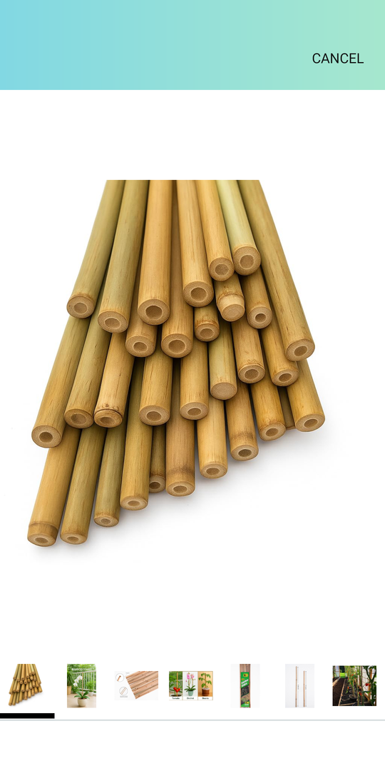LJAAJSUV 20 Pcs - 18 inches Plant Stakes Natural Garden Bamboo Sticks for Indoor and Outdoor Plants, Plant Support Stakes for Tomatoes, Beans, Potted Plants. 2 Pack