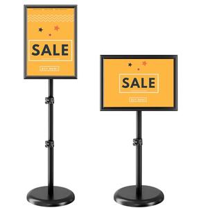 EBLIKI Sign Holder Stand 8.5x11 inch, Retractable Floor Standing Sign Stand, Heavy Duty Signage Stand with Snap-Open Frame Display for Shopping Malls, Business Store, Restaurants