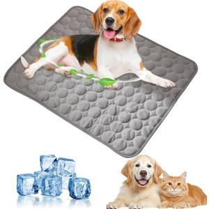 2025 New Dog Cooling Mat, Pet Cooling Mats, Summer Cool Pads Pet Mat Outdoor for Dogs & Cats, Pet Bed Mats Machine Washable(Grey, XL: 10075 cm 3930")