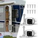 RV Door Holder Latch 3 inch Heavy Duty Enclosed Trailer Door Latch, Entry Door Catch, Plunger and Socket Camper Door Holder for Trailer, Cargo, Truck, Shed Door (2 Pack)
