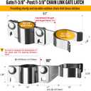 1-3/8" x 1-3/8" Chain Link Gate Latch Heavy Duty Stainless Steel Fence Gate Fork Latch Hardware with Padlock Hole 1pc 