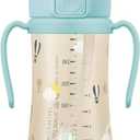 GROSMIMI Flip Top Spill Proof Sippy Cup, PPSU, BPA Free, 10 oz, Stage 2 Straw for Toddlers (Air balloon)