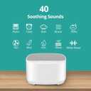 Magicteam Sleep Sound White Noise Machine with 40 Natural Soothing Sounds and Memory Function 32 Levels of Volume Powered by AC or USB and Sleep Timer Sound Therapy for Baby Kids Adults (B-White)
