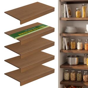 Wire Shelf Covers, Bamboo Wire Rack Covers (4PCS, 28" W x 12" D) Walnut