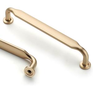 Asidrama 10 Pack 5 Inch(128mm) Brushed Brass Kitchen Cabinet Handles, Cabinet Pulls Kitchen Cabinet Hardware for Cupboard Drawer Pulls