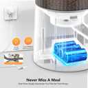 PETULTRA Automatic Cat Feeder: 4L Timed Cats Food Dispenser Programmable 1-6 Meal for Cat and Small Medium Dog- Auto Pet Feeder Dual Power Supply with Stainless Steel& | Detachable Washable White