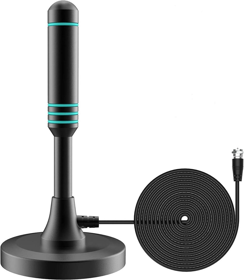 VUELVE TV Antenna-Indoor Outdoor Digital HDTV Antenna with Magnetic Base, 50+ Miles Range,10ft Coax Cable Amplifier Signal Booster, Support 4K 1080P for All TVs