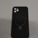 Liquid Silicone Case for iPhone 11 pro MAX with Magnetic Ring Stand, Upgraded Camera Lens Protection, Mil-Grade Drop Shockproof, Anti-Scratch Microfiber Lining Silicone Case (Black)