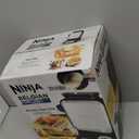 Ninja BW1001 NeverStick PRO Belgian Waffle Maker, Vertical Design, 5 Shade Settings, with Precision-Pour Cup & Chef-curated Recipe Guide, Black & Silver