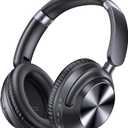 TAGRY Hybrid Active Noise Cancelling Headphones 100H Playtime Wireless Over Ear Bluetooth Headphone with Fast Charging Hi-Res Audio Comfort Earcups Headsets for Travel Home Office Phone PC, Black