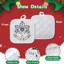 Patelai 42 Pcs Color Your Own Pot Holders Craft Project Including 30 White Pot Holders and 12 Fabric Markers for Kitchen Heat Resistant Cooking and Baking DIY & Painting Activities