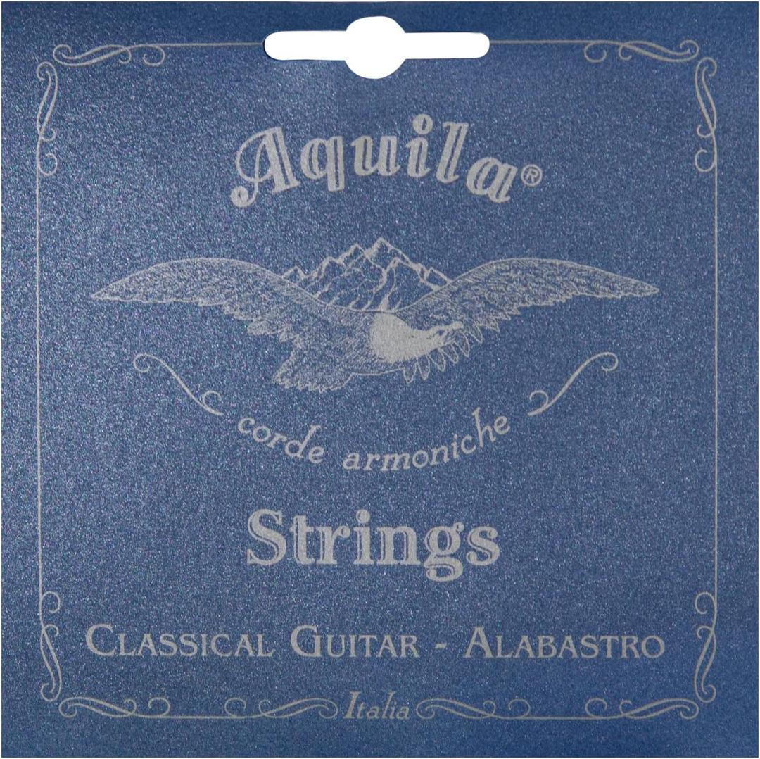 Aquila Alabastro 20C Set of Classical Guitar Strings (Superior Tension, Nylgut Material with Percussive Sound)