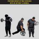 HulkFit 1 inch or 2 inch Cast Iron Weight Plate Set with Multi-Grip Handles and Enamel Coated for Barbells & Strength Training - Grey