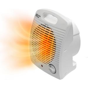 Comfort Zone Personal Space Heater, Fast Heating Electric Heater with Adjustable Thermostat, 3 Heat Settings, Tip-Over & Overheat Protection, Cool-Touch Portable Heater for Home & Office, ETL Listed (White)