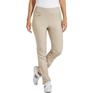 Willit Women's Golf Pants Stretch Casual Pull on Pants Quick Dry Hiking Pants (Medium, Khaki)