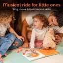 Calis Books The Wheels on the Bus Book - Rechargeable Musical Book, Headphone Jack, Books for 1 Year Old, Musical Book for Toddlers 1-3, Musical Toy Toddlers