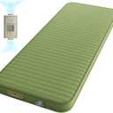 Camping Sleeping Pad, 4" Ultra-Thick Memory Foam Camping Mat with Built-in Electric Pump, 9.5 R-Value Insulated Self Inflating Air Mattress Sleeping Pads for Car Travel Tent Essentials, Green