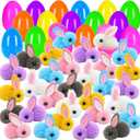 24 Pack Easter Egg Fillers Plush Bunny Toys, Easter Eggs Hunts Filling Easter Basket Stuffers Squeeze Stress Relief Toys for Kids Toddler Teens Boys Girls
