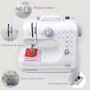 Beginner Sewing Machine for Home Crafting & Mending, 12 Multi-Function Stitches, 2-Speed Foot Pedal, Clear LED Light, 32-Color Thread Pack, Must-Have Sewing Supplies, Sewing Machine Table Fit