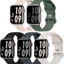 5 Pack Sport Bands Compatible with Apple Watch Band 44mm 45mm 46mm 42mm 41mm 40mm 38mm 49mm for Men Women, Breathable Silicone Wrist Strap for iWatch Series 11 10 9 8 7 6 5 4 3 2 1 SE3 2 1 Ultra3 2 1 (Jet Black / Celestial / Graphite / White / Flint)