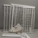 Extra Wide Baby Gates 71.5-76.3 Inch White Pressure Mounted Baby Gate Indoor Safety Gates Pressure Mounted Child Gate for Stairs Doorways Hallways