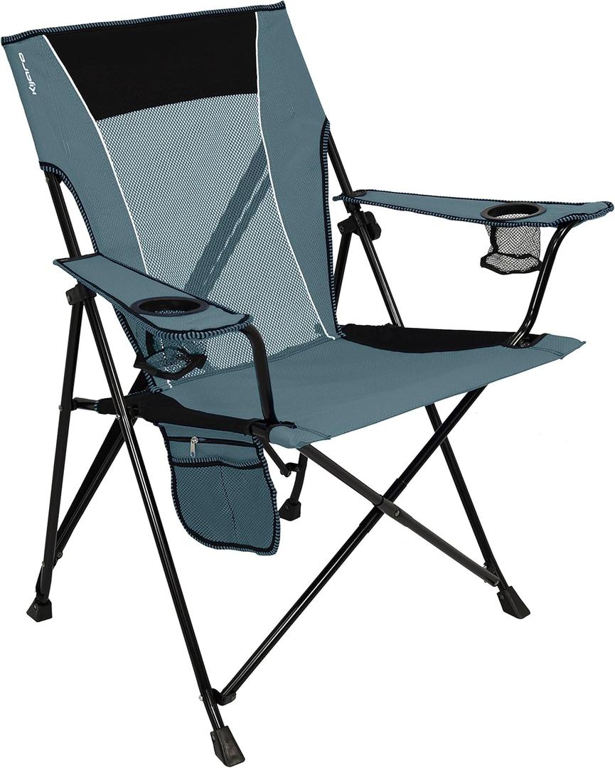 Kijaro Portable Camping Chairs - Enjoy the Outdoors with a Versatile Folding Sports Chair for Outdoor & Lawn - Dual Lock Feature Locks Position  Hallet Peak Gray