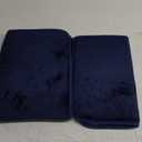 H.VERSAILTEX Bath Mat Memory Foam Set Bathroom Rug Set Flannel Velvety Bath Mat Luxury Extra Soft and Absorbent Non Slip Rugs for Bathroom/Bedroom Washable(2 Pack- 20"x 32"/ 17"x 24", Navy)