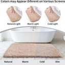 Disolla Beige Bathroom Rug 24x48 - Non-Slip Plush Thick Bath Mat, Highly Absorbent & Ultra Soft Fluffy Floor Mat, Machine Washable for Shower and Tub