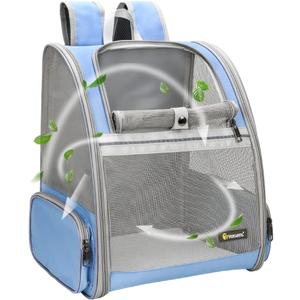 Texsens Pet Backpack Carrier for Small Cats Dogs | Ventilated Design, Safety Straps, Buckle Support, Collapsible | Designed for Travel, Hiking & Outdoor Use (Blue)