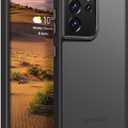 Rayboen for Samsung Galaxy S21 Ultra Case, Translucent Frosted Skin Feel Anti-Scratch Hard PC Back Soft Silicone Edge, Slim Fit Shockproof Protective Phone Cover for Samsung S21 Ultra, Matte Black