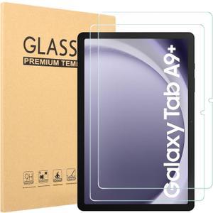 Caweet Screen Protector for Samsung Galaxy Tab A9+ / A9 Plus 11 Inch 2023 Released, 9H Hardness HD Tempered Glass Film Guard, 2 Pack