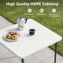 Folding Table, 36 Inch Square Foldable Card Table with Carrying Handle, Heavy Duty Fold-in-Half Portable Table No Assembly, Ideal for Picnic, Camping, RV Travel, Parties, BBQs, Crafting and Indoor Use