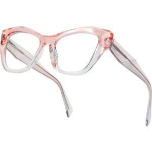 SODQW Pink Cateye Blue Light Glasses for Women, Trendy Cat Eye Anti Blue-light Glasses for Computer/TV/Phone/Gaming