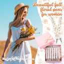 TaoBary 32 Pcs Fall Floral Ballpoint Pens Wildflower Thanksgiving Christmas Gifts for Women 1.00 mm Black Ink Fashionable Retractable Ballpoint Pens for Bridal Shower Wildflower Party Favor