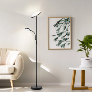 Latitude Run® Jernell 70" LED Dimmable Torchiere & Reading Floor Lamp with Remote Control