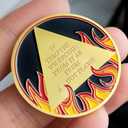 Flame Triangular 2 Year Sobriety Coin | AA Coins for Men & Women | Anniversary Sobriety Gifts | Unity & Service Medallion for Alcoholics Anonymous | AA Chips & Medallions