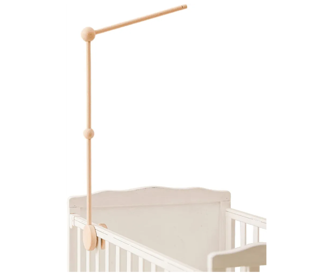 Crib Mobile Holder, HBM Wooden Mobile Arm & Hanger for Crib, Nursery Decor for Baby Girl Boy