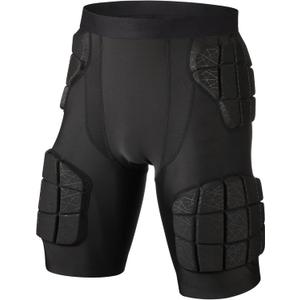 5-Pad Football Compression Girdle/Shorts, Football Padded Shorts, Football Girdle Hip and Thigh Protector (Medium)