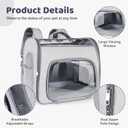 Innovative Traveler Backpack Pet Carriers Cat Backpack with Breathable Mesh Puppy Travel Carrier with Soft Padded Reinforced Support Foldable Small Dog Carrying Backpack for Kitty up to 15lbs (Grey)