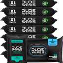 DUDE Wipes - Flushable Wipes - 8-Pack, 384 Count - Unscented + Mint Chill Travel Pack 1-Pack, 18-Count - Extra-Large - Vitamin-E & Aloe - Septic and Sewer Safe