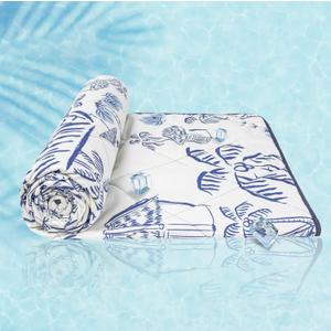 ZonLi Cooling Blankets for Hot Sleepers,All-Season Lightweight Blanket for Night Sweats,Cool Blanket Absorbs Body Heat to Keep Cool，Q-Max 0.45 Summer Blanket for Bed Sofa Couch,Beachside Village