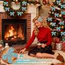 24Pcs Velvet Bows for Christmas Tree, Small Dusty Blue Bows Christmas Decorations with Twist Tie, Bulk Elegant Velvet Ornaments for Wreath Garland Gift Wrapping Wedding Champagne Parties 3.5*3.5 in