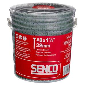 Senco 08T125W DuraSpin #8 x 1-1/4-inch, Cement Board Collated Screw, 1,000 Ct.