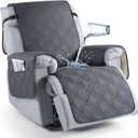 TAOCOCO 100% Waterproof Recliner Chair Cover, Non Slip Recliner Covers for Recliner Chair with Pocket, Washable Reclining Chair Cover Furniture Protector for Kids, Pets(23.6'', Dark Grey)